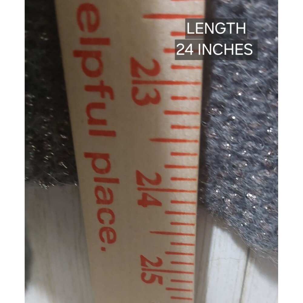 Eileen Fisher Open Front Gray Metallic Alpaca/Wool Blend Cardigan Sweater Large - Picture 7 of 8